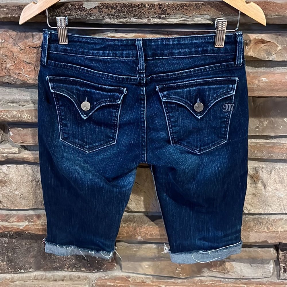 Miss Me Megan Low Rise Dark Wash Burmuda Jean Shorts - Picture 5 of 8